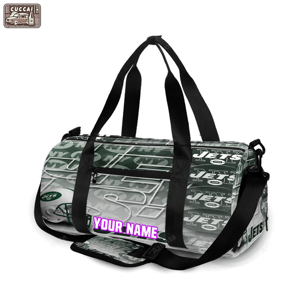 New york jets helmet emblem v29 personalized name travel bag gym bag 964 Travel Bag