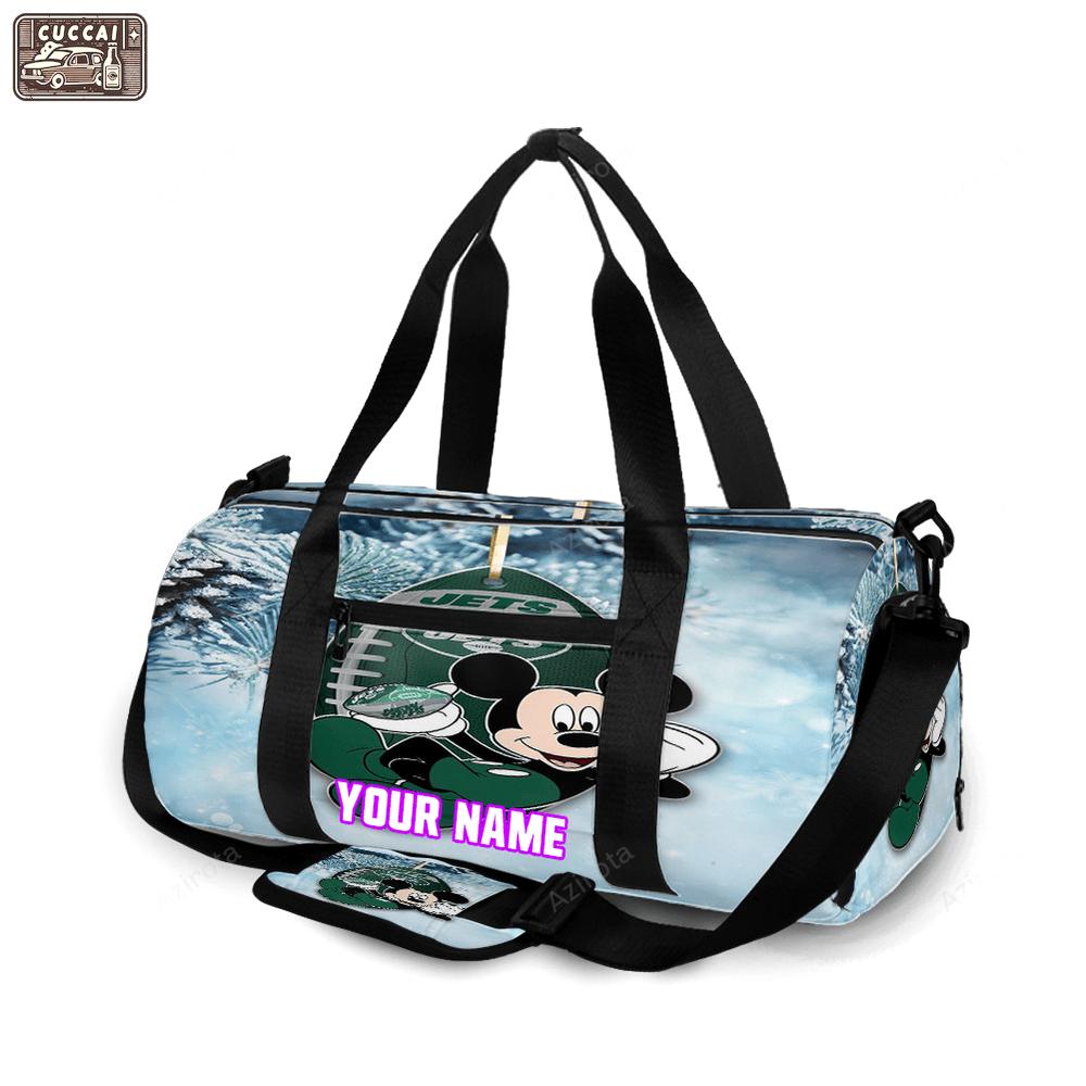 New york jets mickey winter v40 personalized name travel bag gym bag 2060 Travel Bag