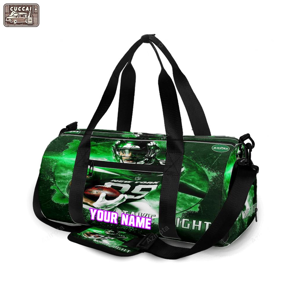 New york jets player no 89 v47 personalized name travel bag gym bag 102 Travel Bag