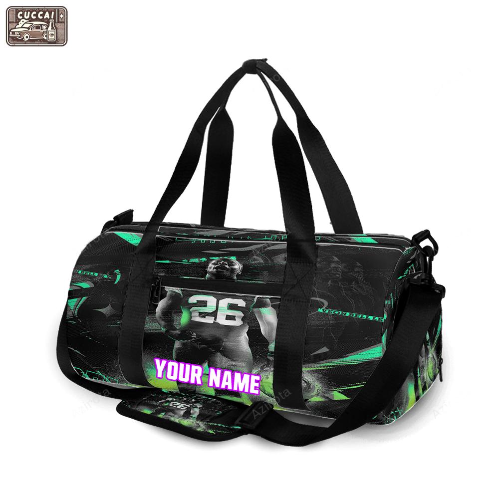 New york jets player no26 v46 personalized name travel bag gym bag 738 Travel Bag