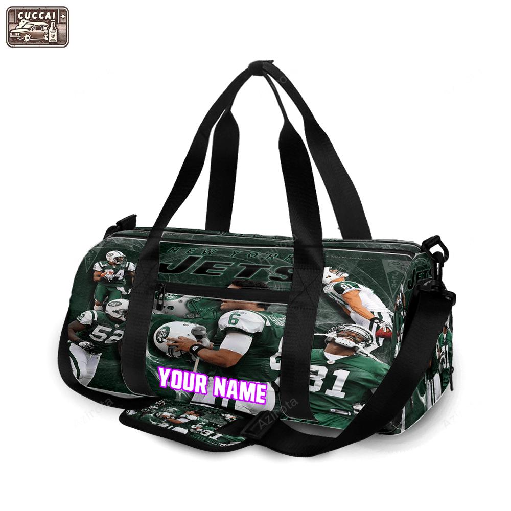 New york jets players v24 personalized name travel bag gym bag 1670 Travel Bag