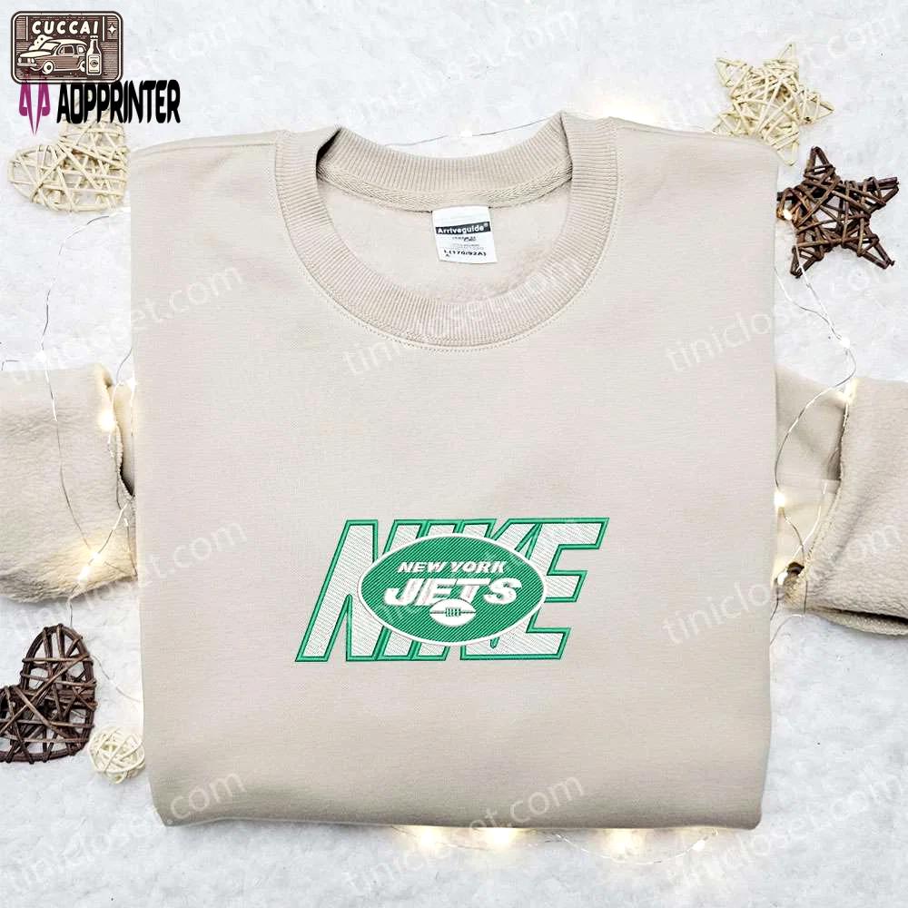 New york jets x nike embroidered shirt & hoodie: ultimate nfl fandom gifts Embroidered Shirt