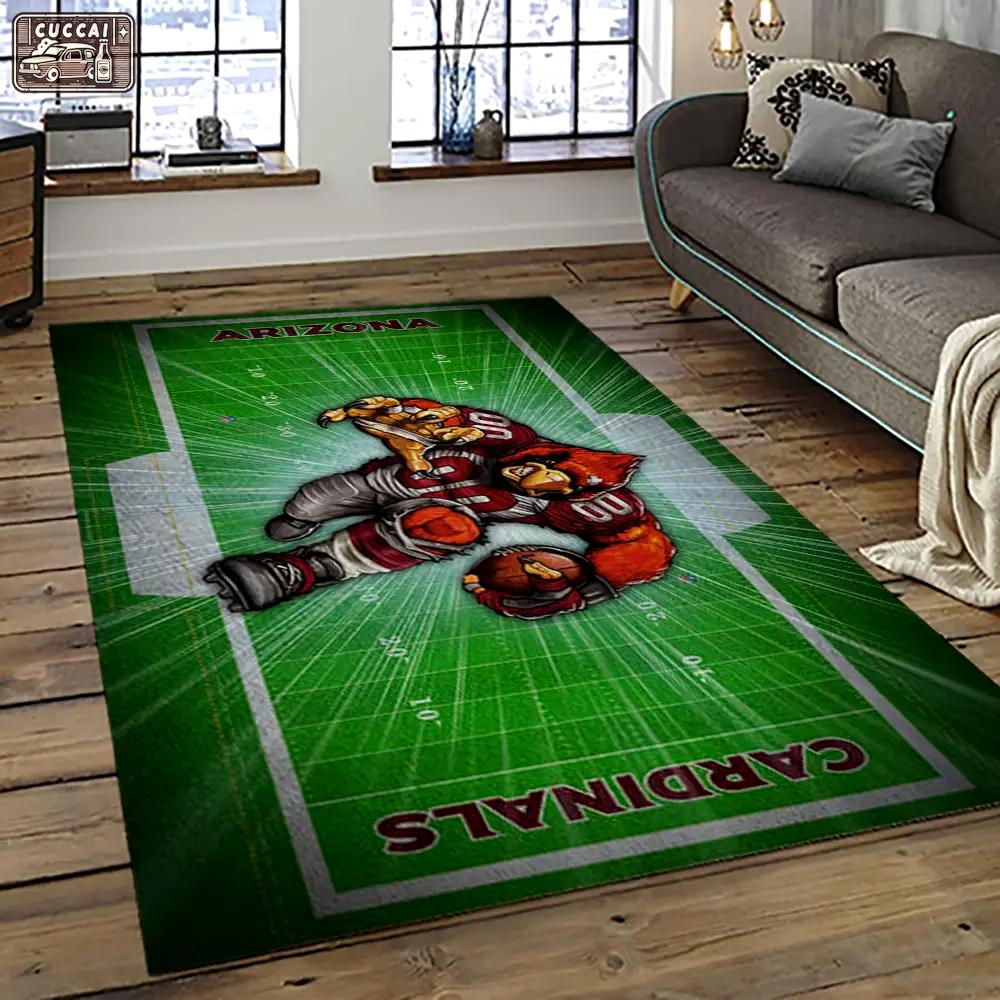 Nfl arizona cardinals football team logo sport carpet rectangle area rug for living room ac18 Rectangle Rug