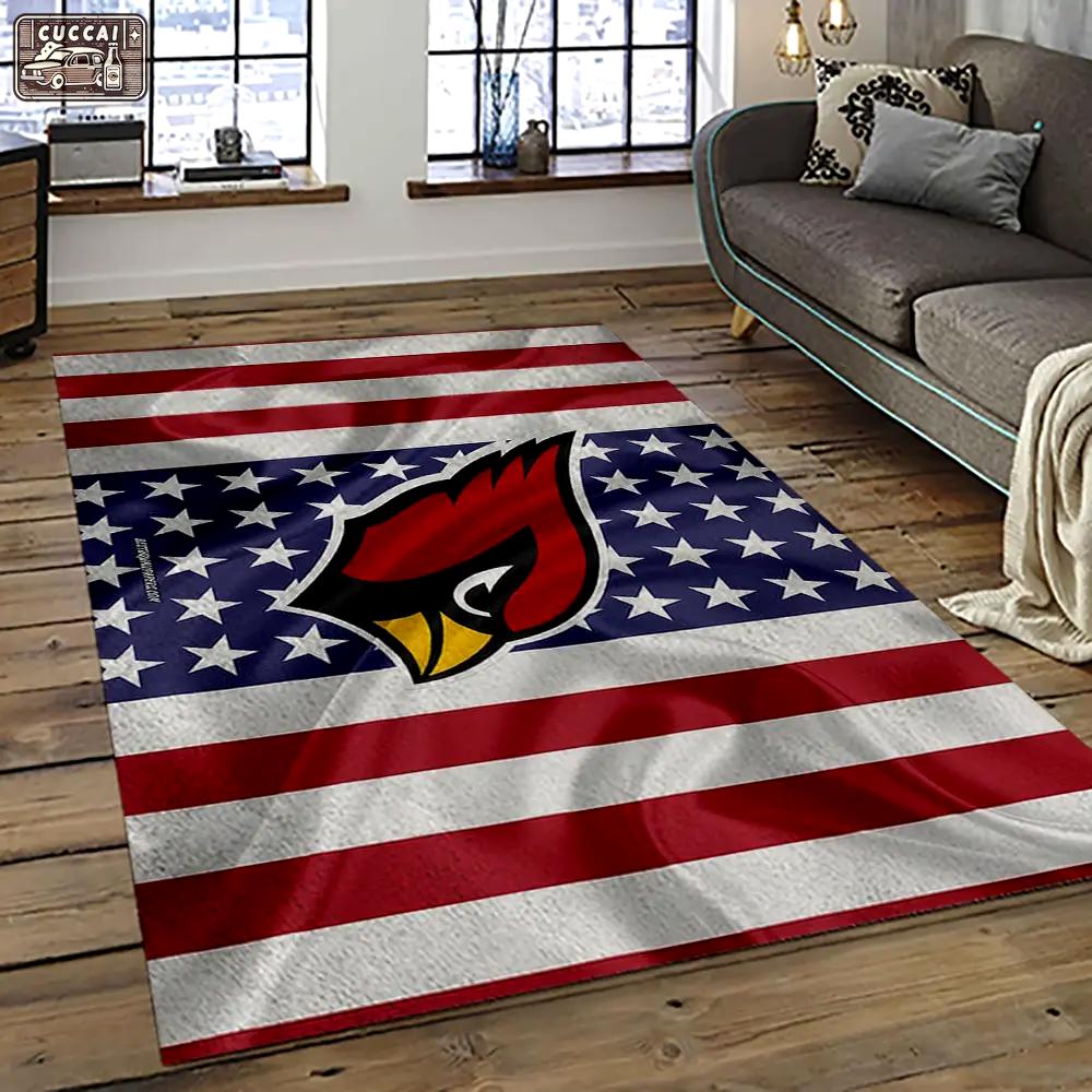 Nfl arizona cardinals football team logo sport carpet rectangle area rug for living room ac66 Rectangle Rug