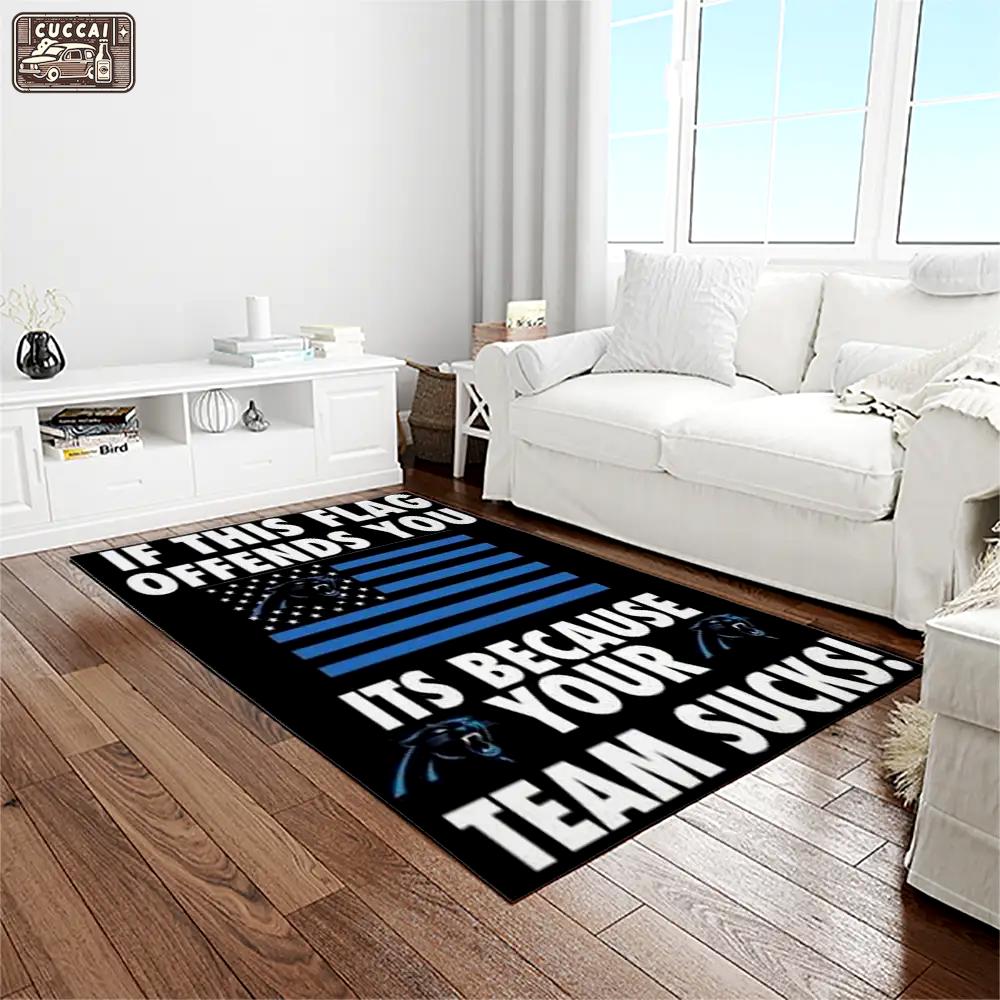Nfl carolina panthers football team logo rectangle area rug cp21 Rectangle Rug