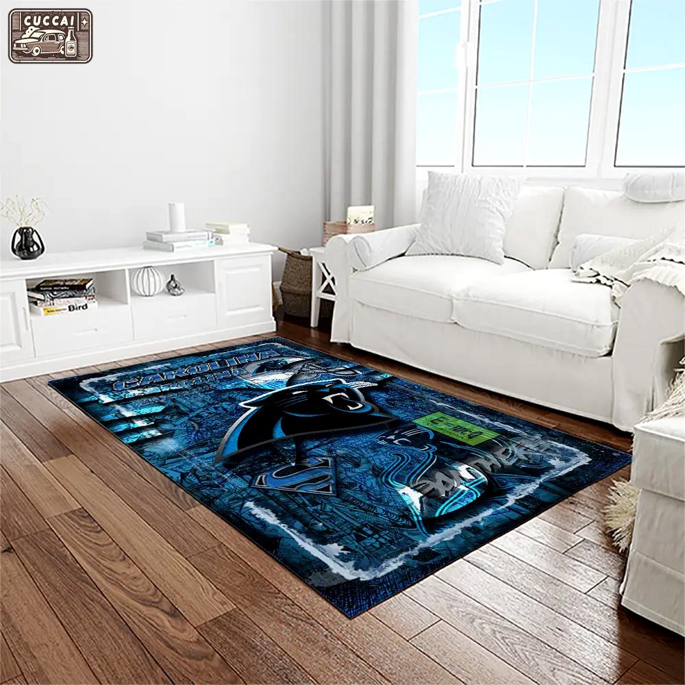 Nfl carolina panthers football team logo rectangle area rug cp29 Rectangle Rug
