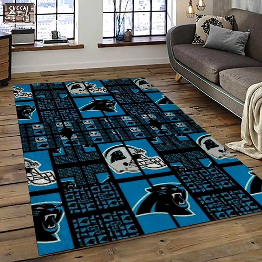 Nfl carolina panthers football team logo sport carpet area rug gift for friends cnps28 Rectangle Rug