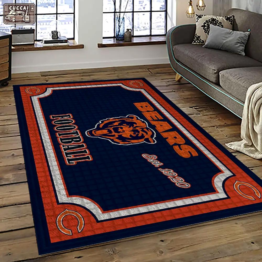 Nfl chicago bears football team logo sport carpet rectangle area rug for living room ccb13 Rectangle Rug