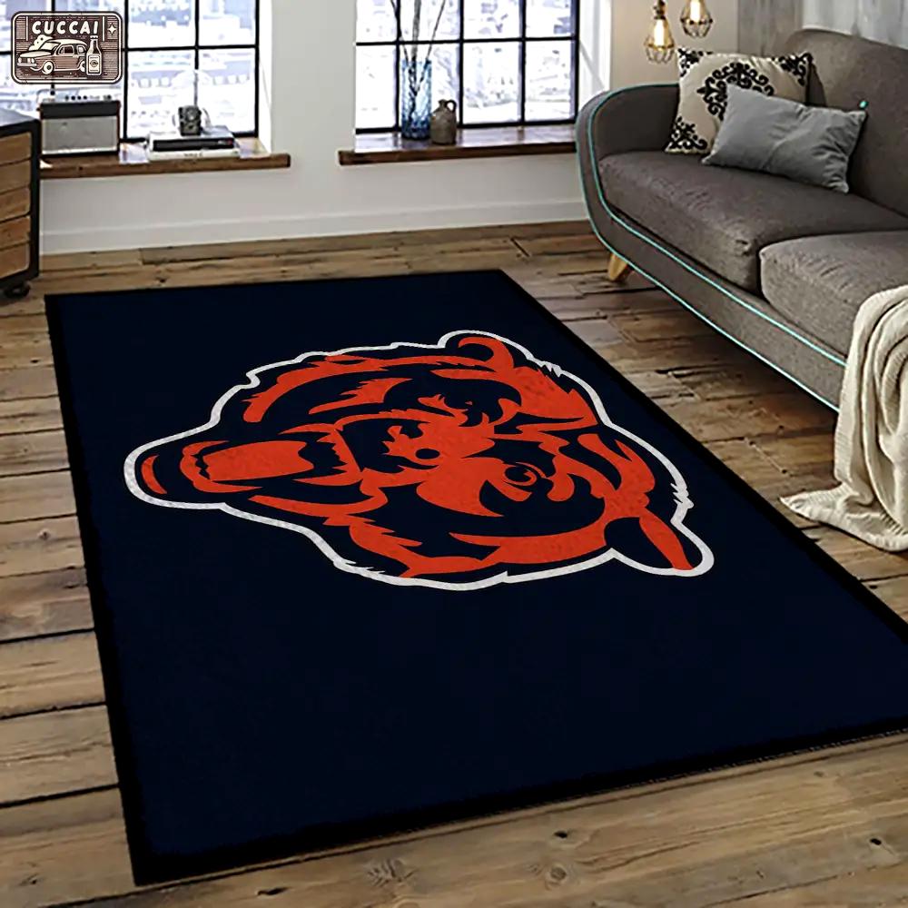Nfl chicago bears football team logo sport carpet rectangle area rug for living room ccb16 Rectangle Rug