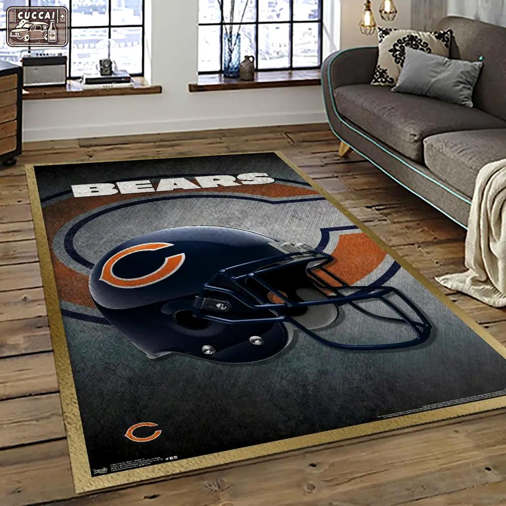 Nfl chicago bears football team logo sport carpet rectangle area rug for living room ccb24 Rectangle Rug