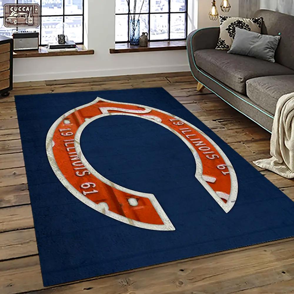 Nfl chicago bears football team logo sport carpet rectangle area rug for living room ccb33 Rectangle Rug