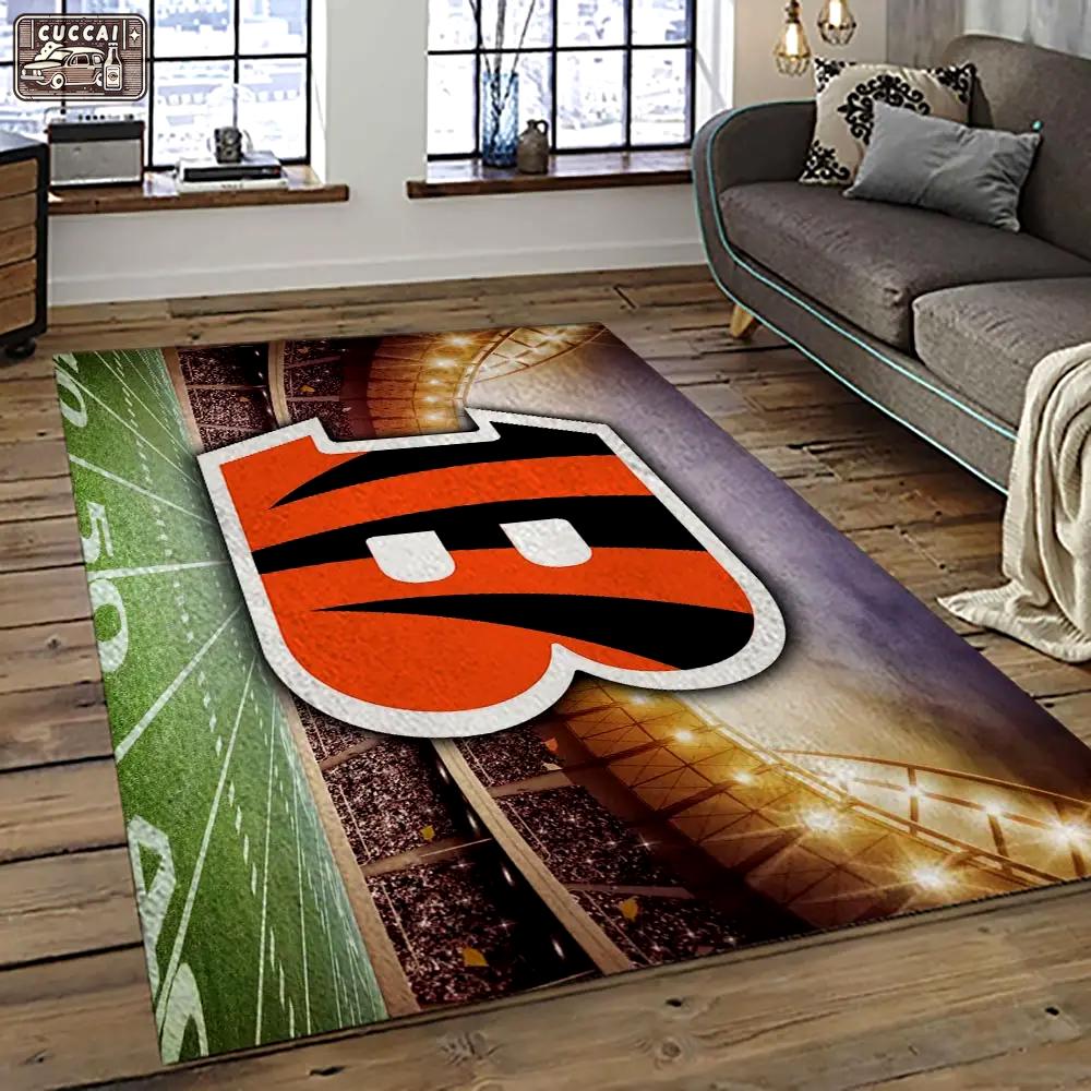 Nfl cincinnati bengals football team logo sport carpet area rug who dey nation gift for friends cnns17 Rectangle Rug