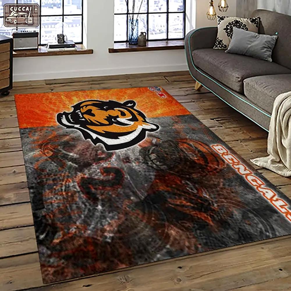 Nfl cincinnati bengals football team logo sport carpet area rug who dey nation gift for friends cnns46 Rectangle Rug