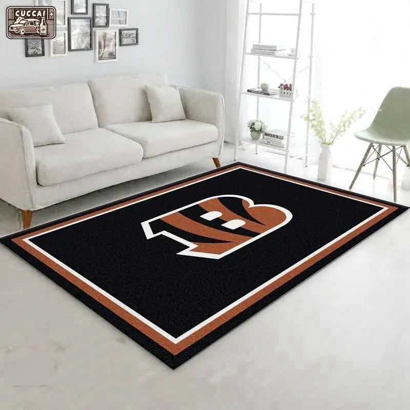 Nfl cincinnati bengals team area rug living room carpet home rug 5 Rectangle Rug