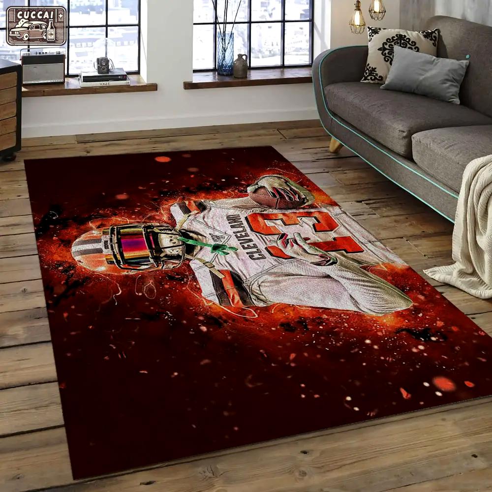 Nfl cleveland browns football team logo rectangle area rug clb15 Rectangle Rug