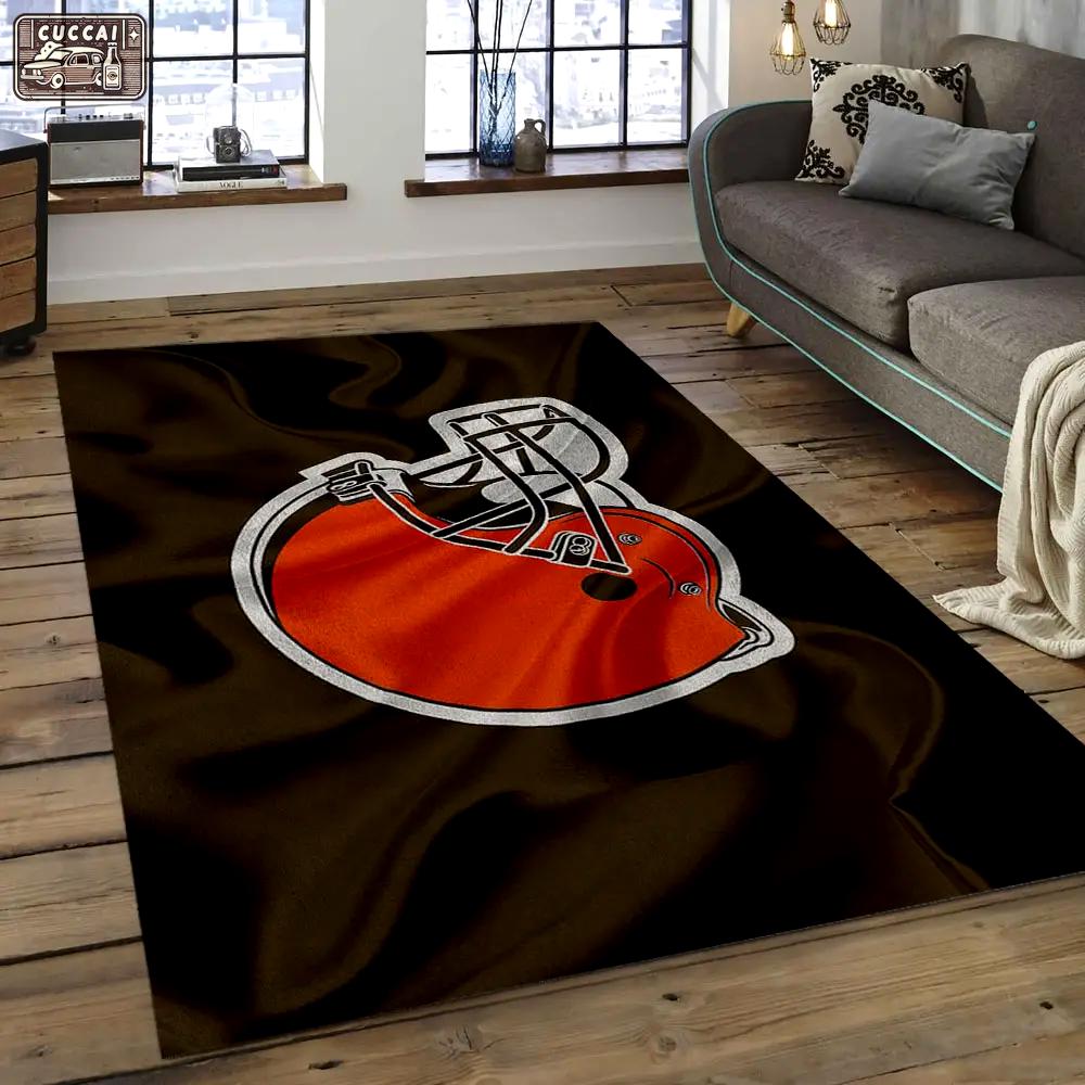 Nfl cleveland browns football team logo rectangle area rug clb16 Rectangle Rug