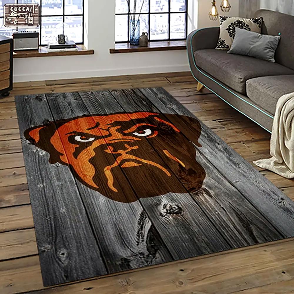 Nfl cleveland browns football team logo sport carpet rectangle area rug for living room cb74 Rectangle Rug