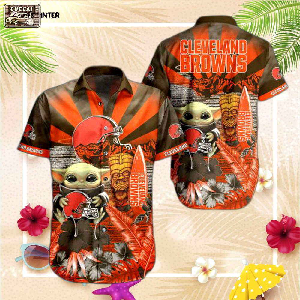 Nfl cleveland browns hawaiian shirt baby yoda style Hawaii Shirt