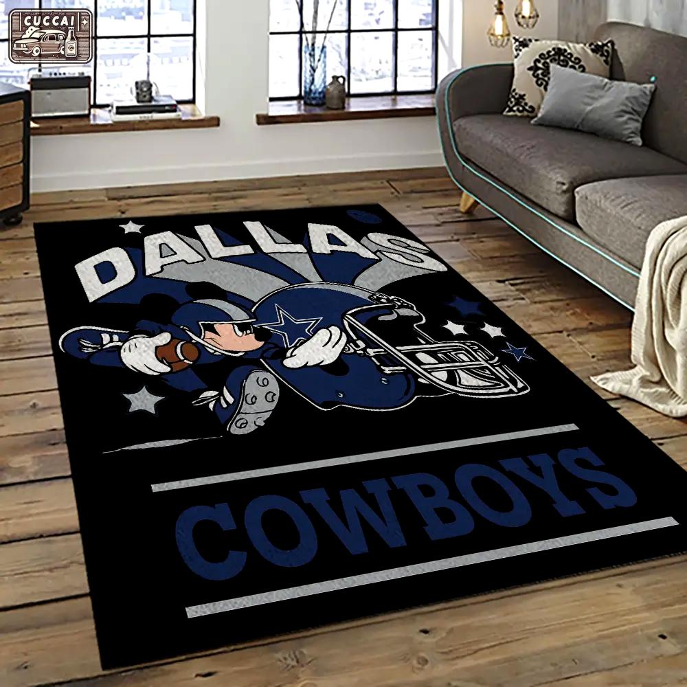 Nfl dallas cowboy football team logo sport carpet rectangle area rug for living room dc01 Rectangle Rug