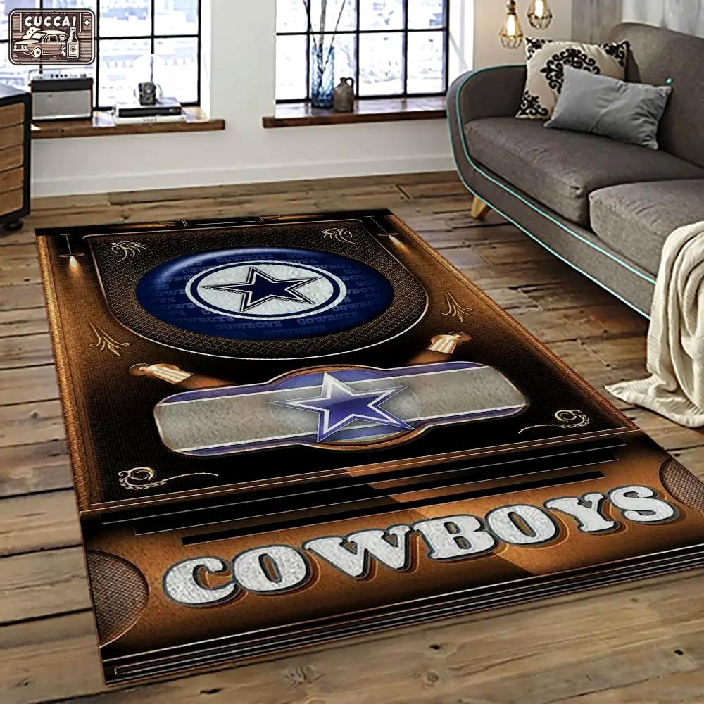 Nfl dallas cowboy football team logo sport carpet rectangle area rug for living room dc38 Rectangle Rug