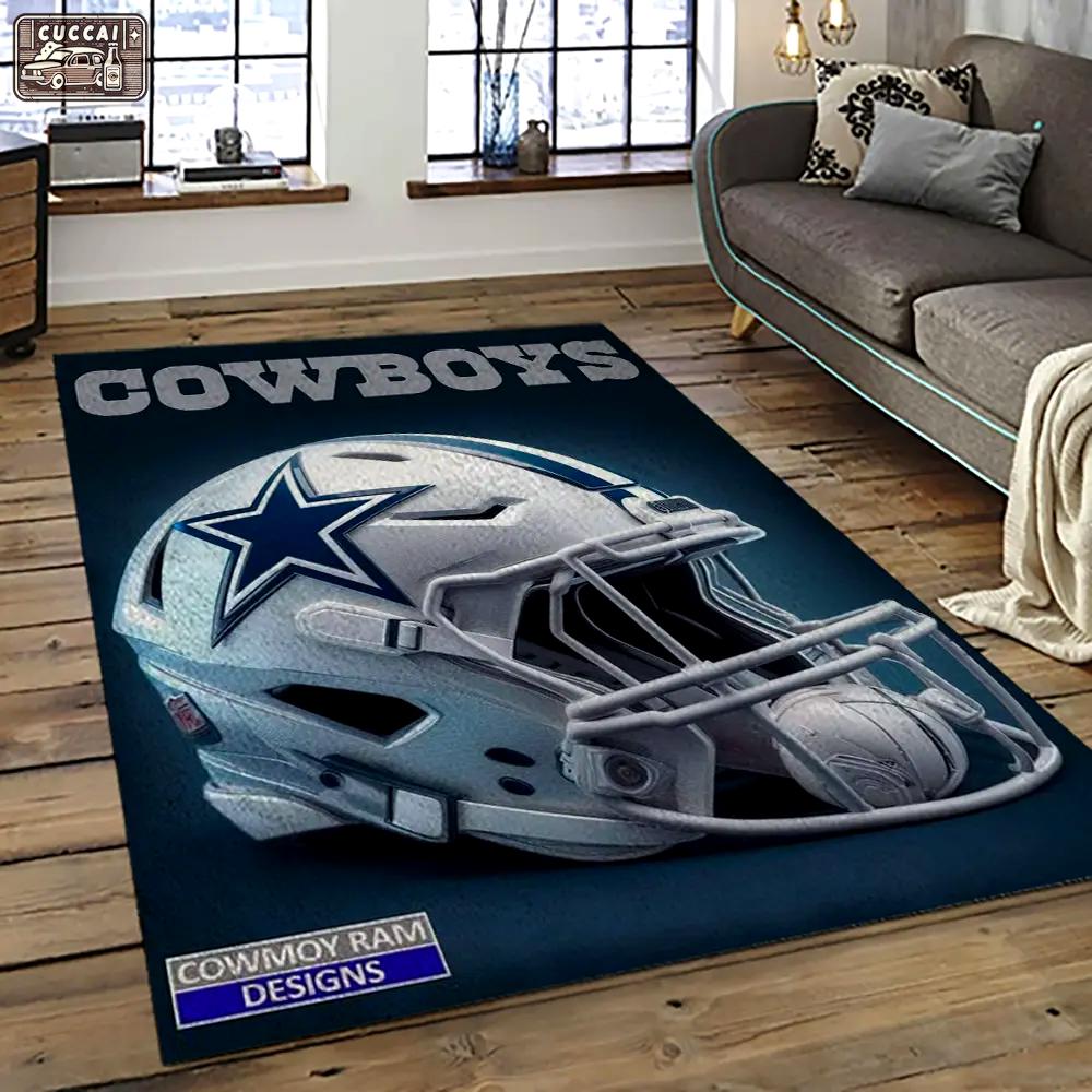 Nfl dallas cowboy football team logo sport carpet rectangle area rug for living room dc63 Rectangle Rug