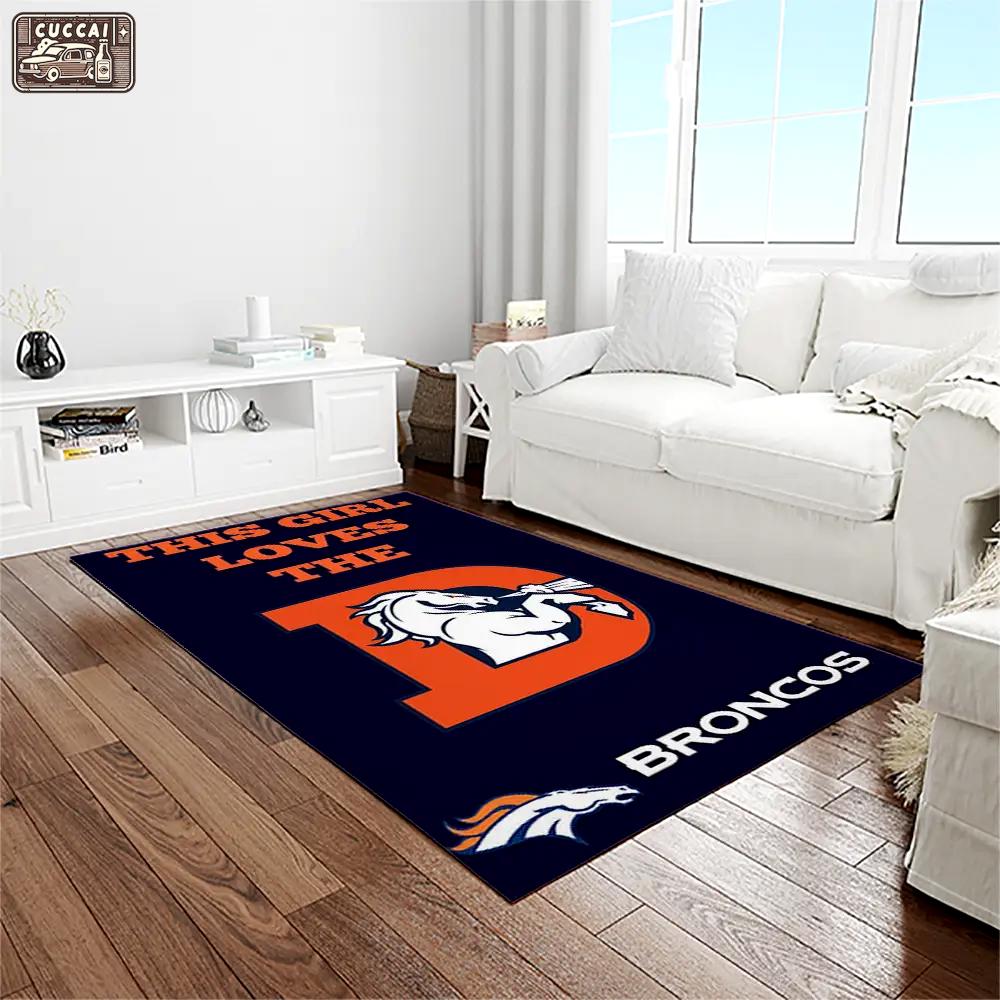 Nfl denver broncos football team logo rectangle area rug db04 Rectangle Rug