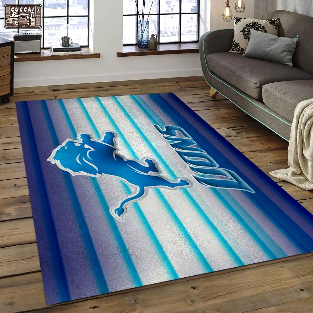 Nfl detroit lions football team logo rectangle area rug dl25 Rectangle Rug