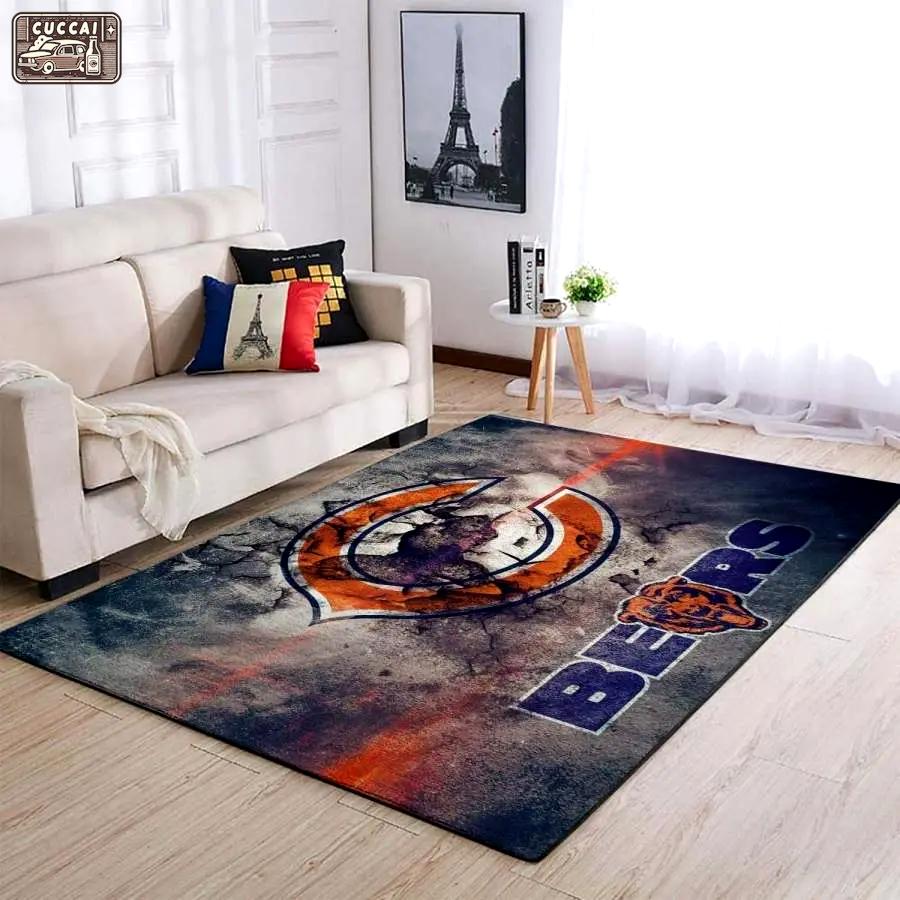 Nfl football team chicago bears area rug living room rug home decor Rectangle Rug
