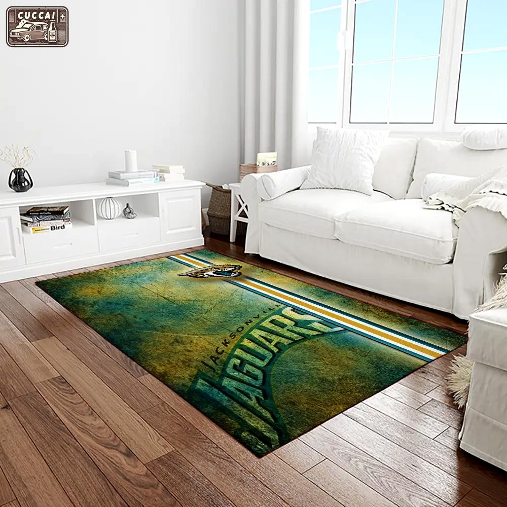 Nfl jacksonville jaguars football team logo rectangle area rug jj20 Rectangle Rug