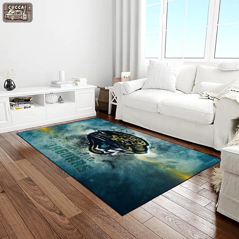 Nfl jacksonville jaguars football team logo rectangle area rug jj29 Rectangle Rug