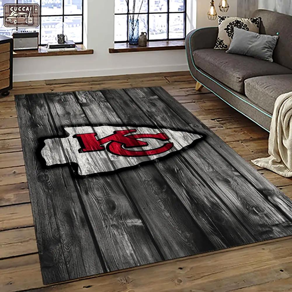 Nfl kansas city chiefs football team logo sport carpet area rug home decor best gift for friends kscc81 Rectangle Rug