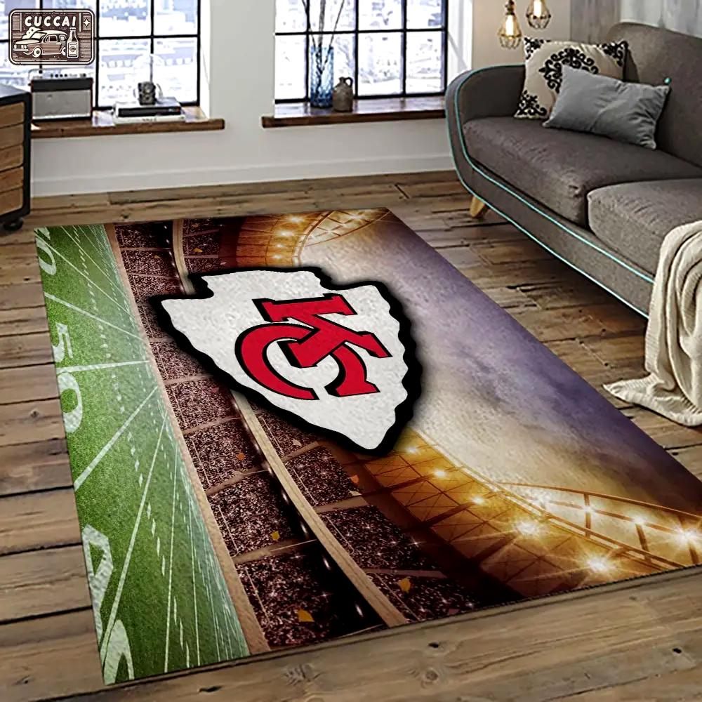 Nfl kansas city chiefs football team logo sport carpet area rug home decor best gift for friends kscc82 Rectangle Rug