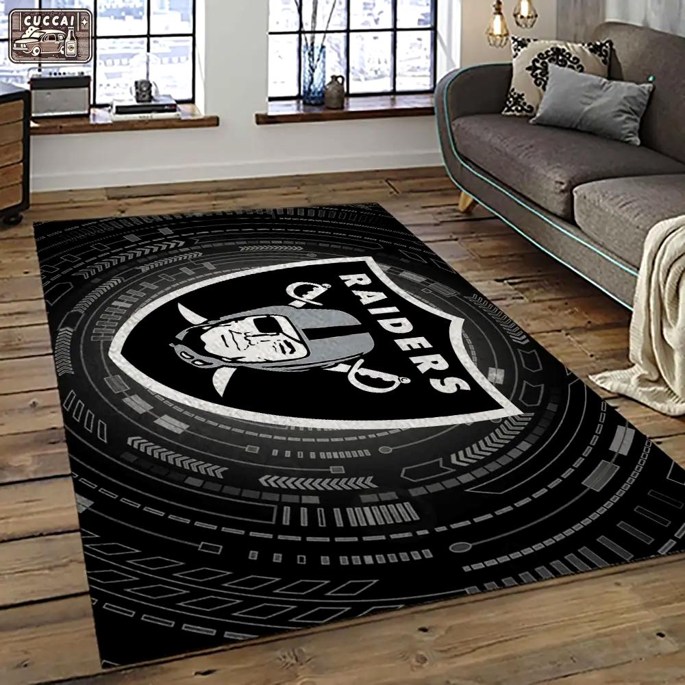 Nfl las vegas raiders football team logo sport carpet area rug home decor best gift for friends lvr55 Rectangle Rug