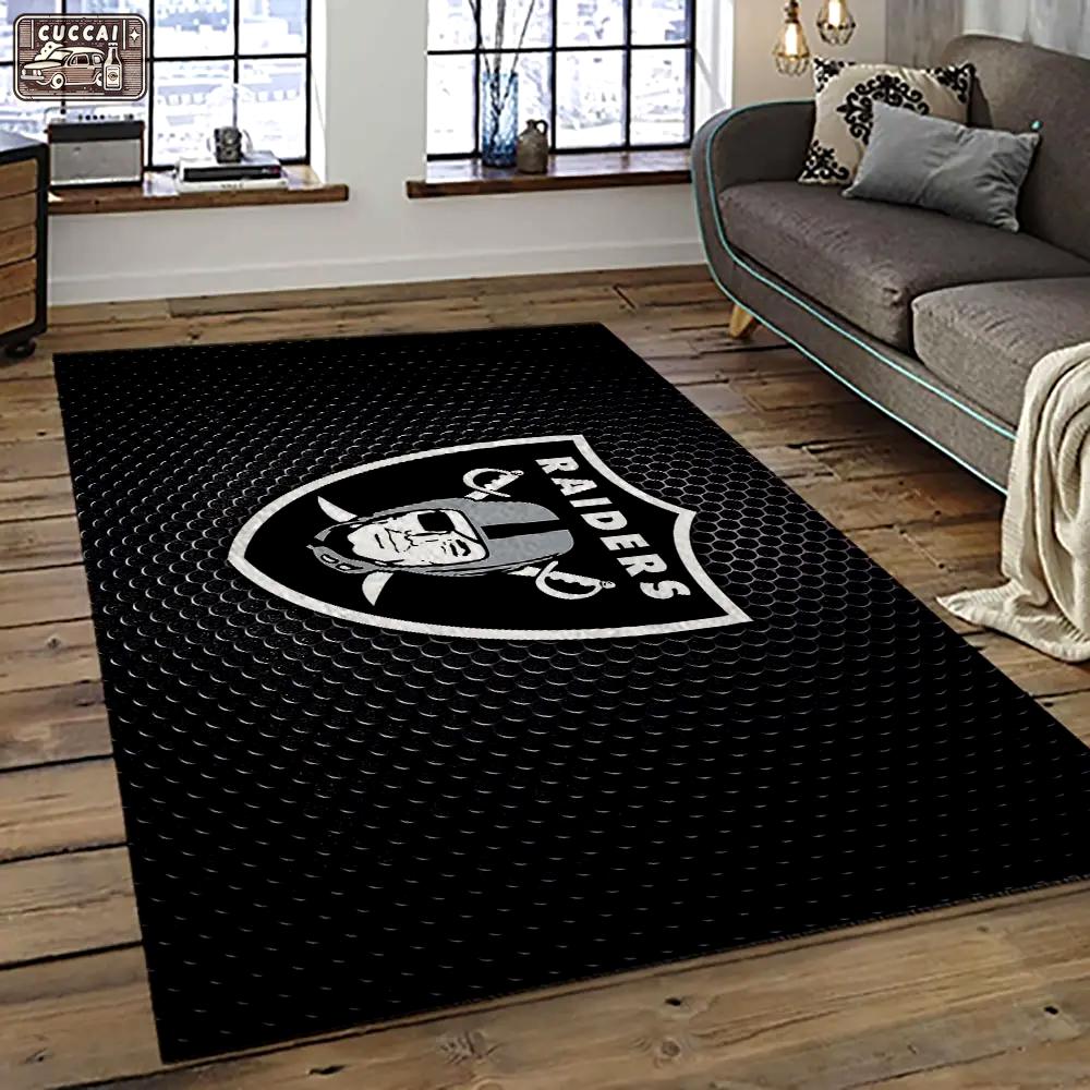 Nfl las vegas raiders football team logo sport carpet area rug home decor best gift for friends lvr62 Rectangle Rug