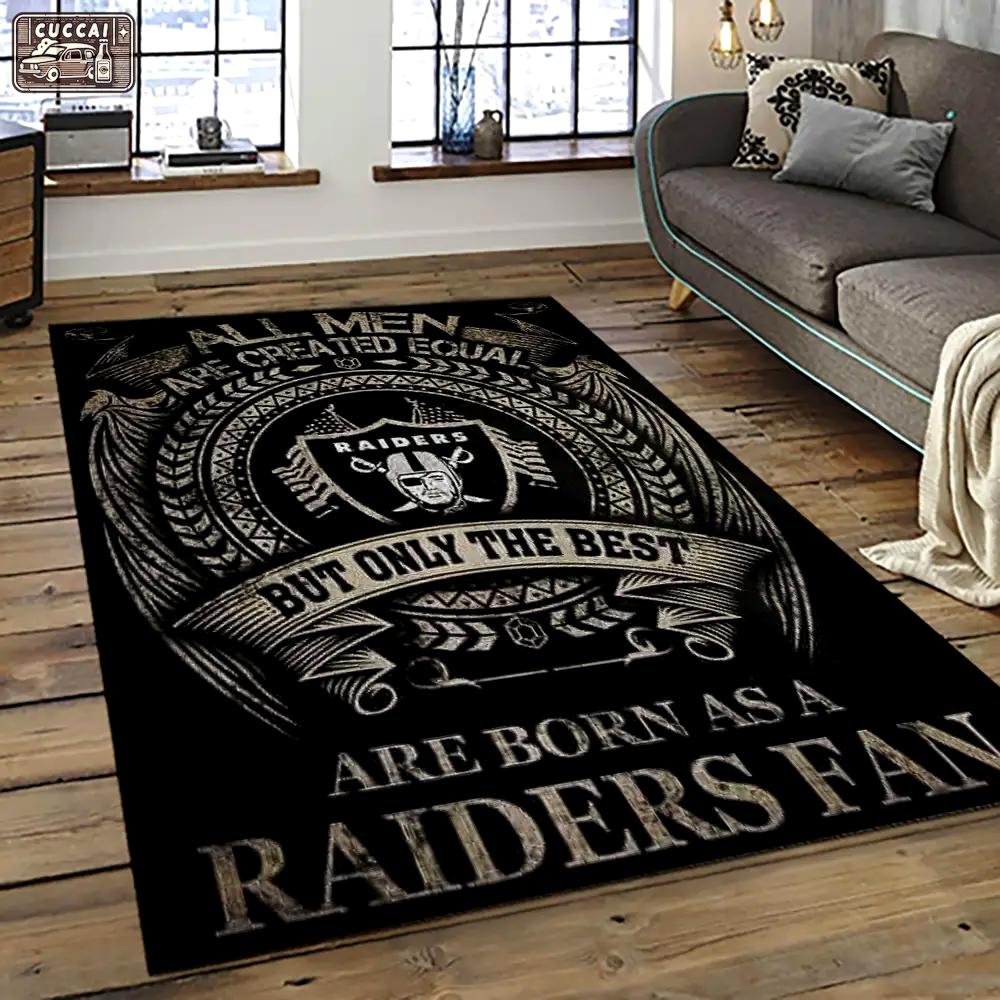 Nfl las vegas raiders football team logo sport carpet rectangle area rug for living room lvrd61 Rectangle Rug