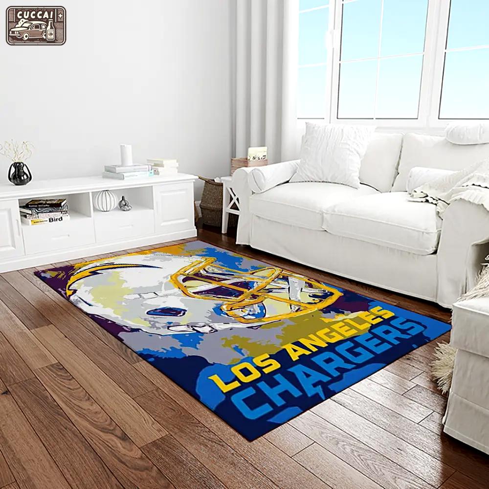 Nfl los angeles chargers football team logo rectangle area rug lac07 Rectangle Rug