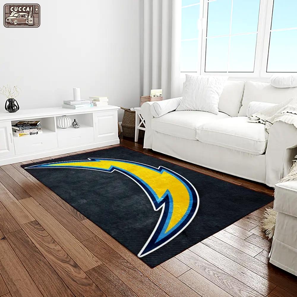 Nfl los angeles chargers football team logo rectangle area rug lac36 Rectangle Rug