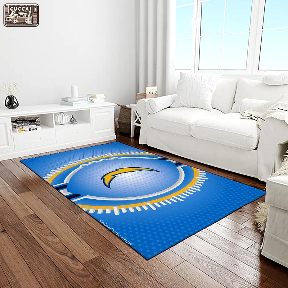 Nfl los angeles chargers football team logo rectangle area rug lac37 Rectangle Rug