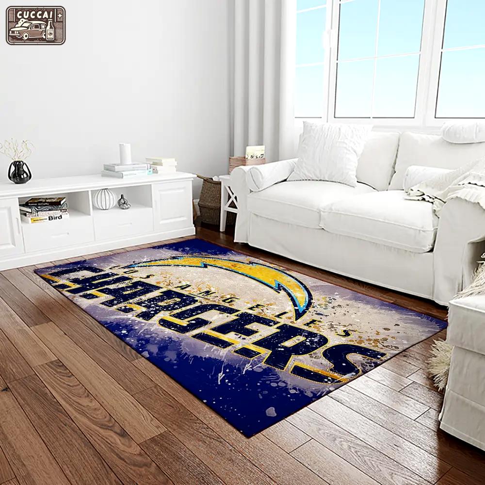Nfl los angeles chargers football team logo rectangle area rug lac47 Rectangle Rug