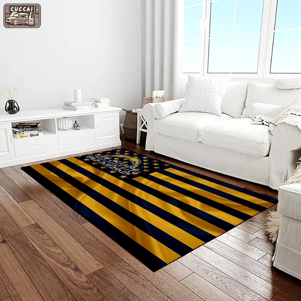 Nfl los angeles chargers football team logo rectangle area rug lac49 Rectangle Rug