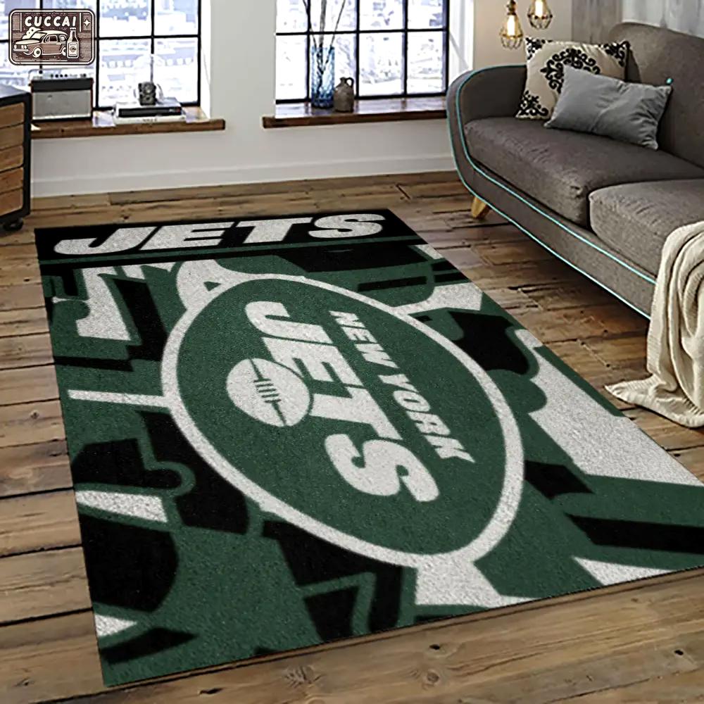 Nfl new york jets football team logo sport carpet rectangle area rug for living room nyj24 Rectangle Rug