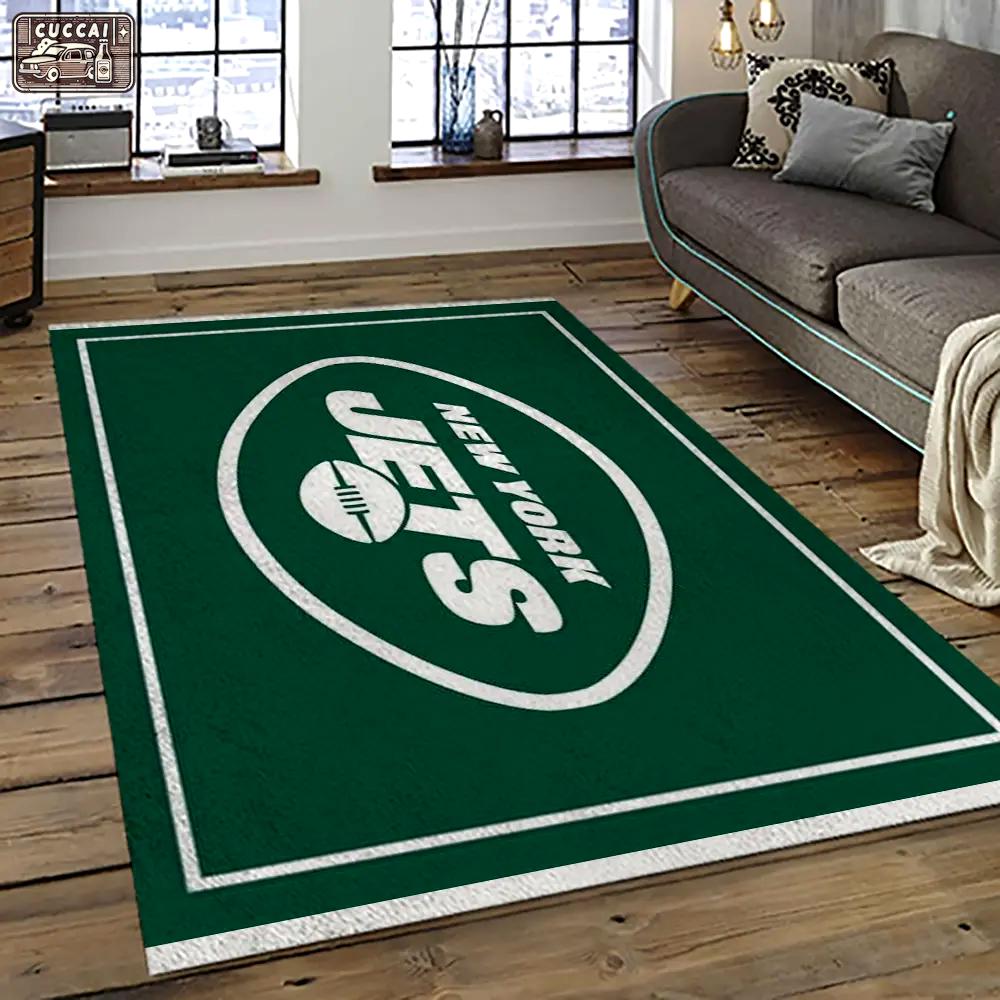 Nfl new york jets football team logo sport carpet rectangle area rug for living room nyj28 Rectangle Rug