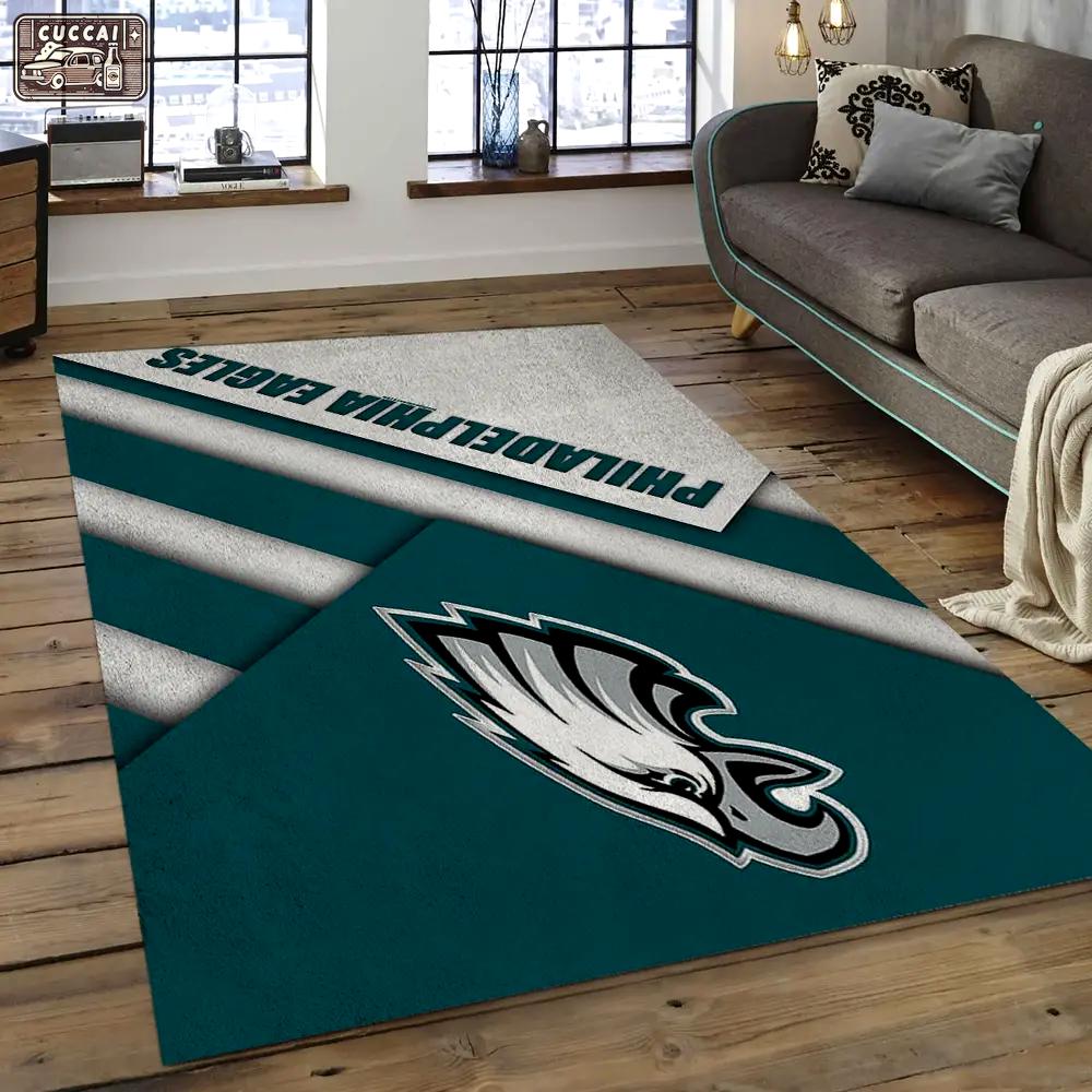 Nfl philadelphia eagles football team logo rectangle area rug pe15 Rectangle Rug