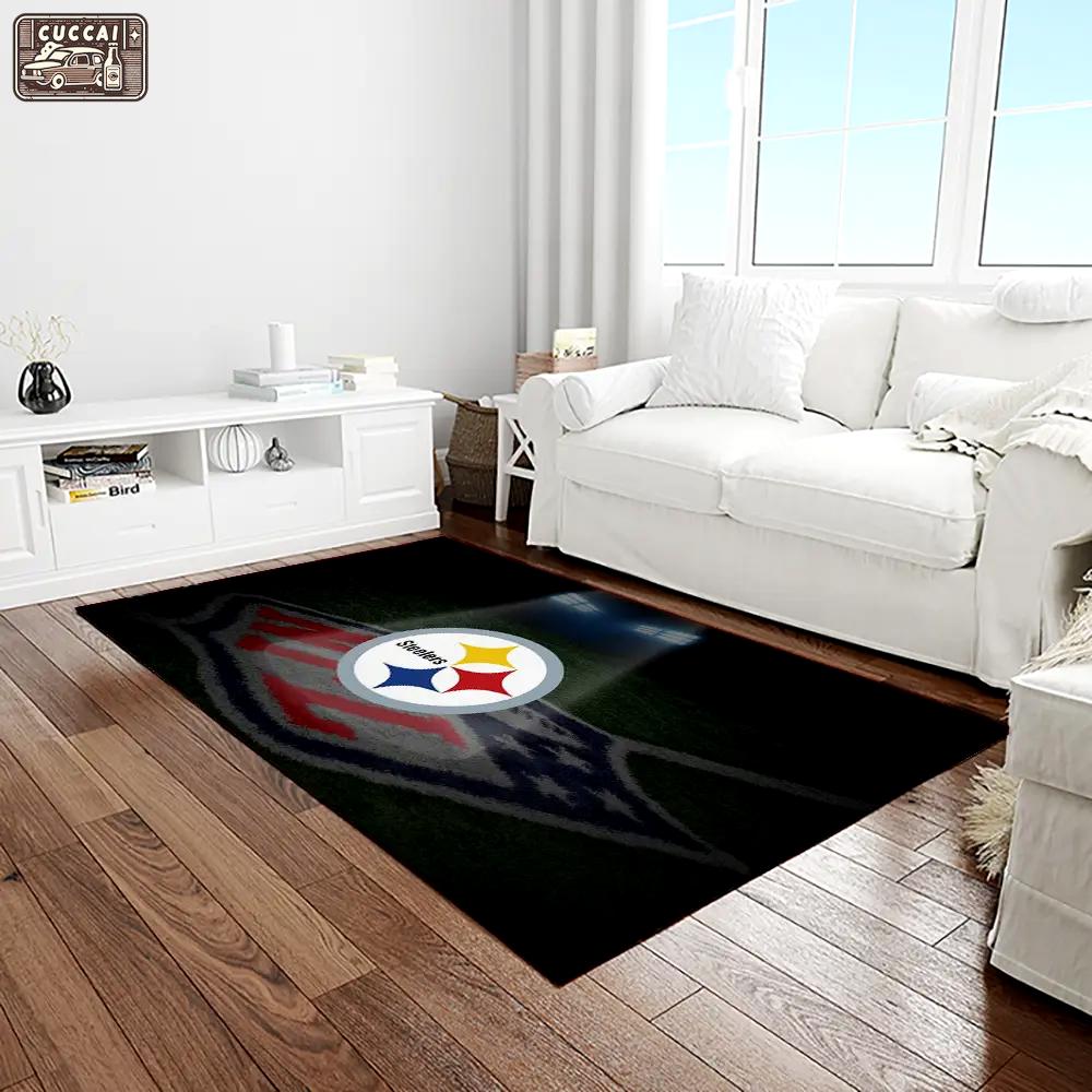 Nfl pittsburgh steelers football team logo rectangle area rug ptts02 Rectangle Rug