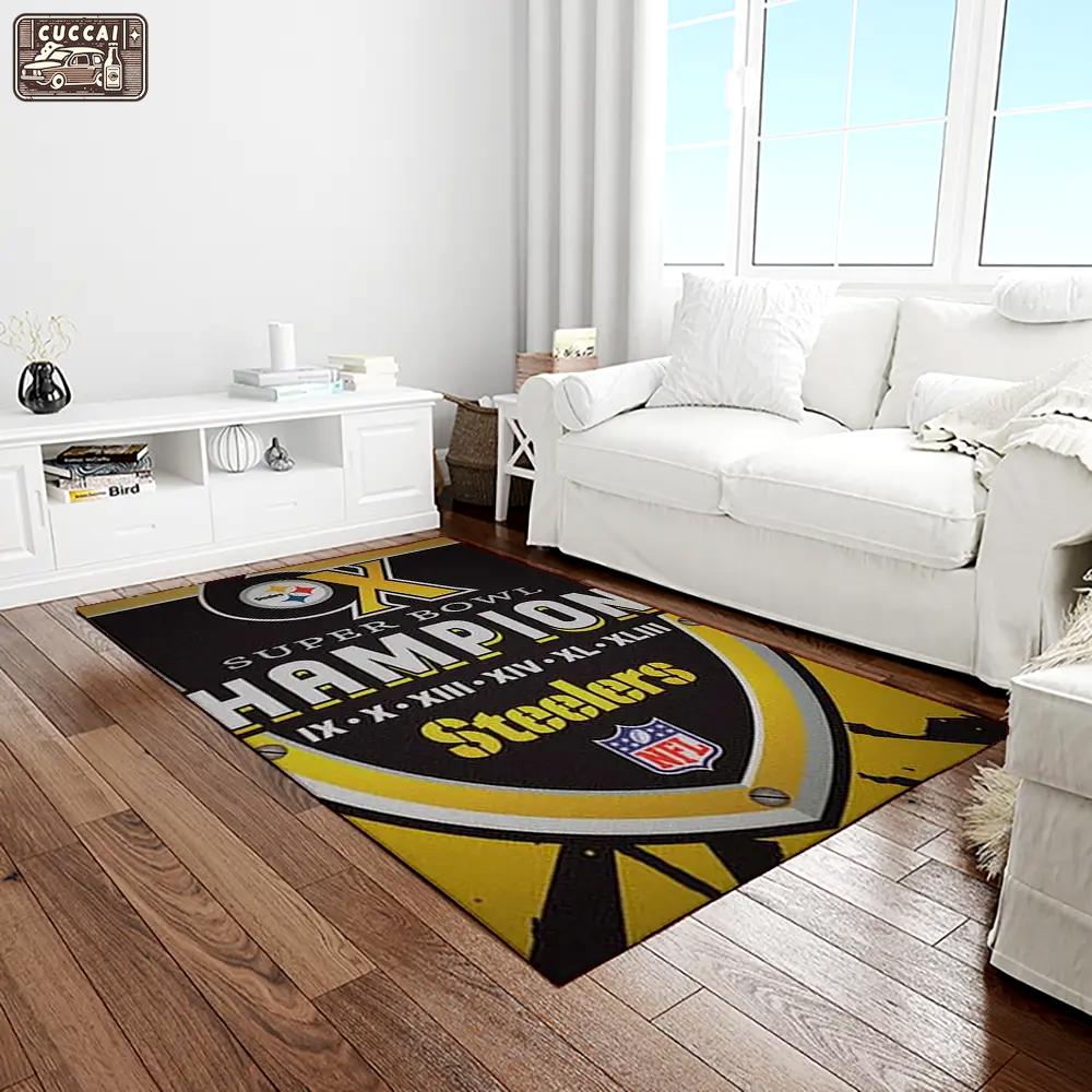 Nfl pittsburgh steelers football team logo rectangle area rug ptts24 Rectangle Rug