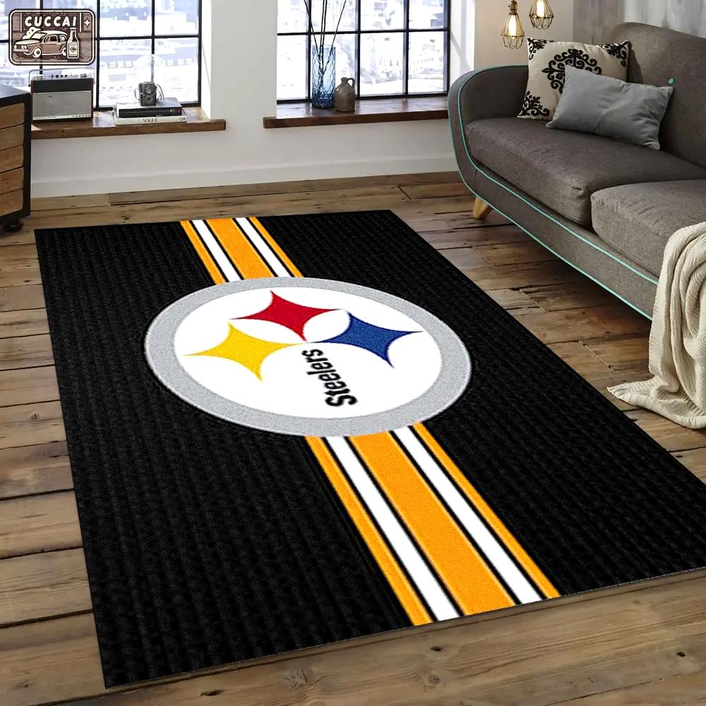 Nfl pittsburgh steelers loyal football team logo area rug psf15 Rectangle Rug