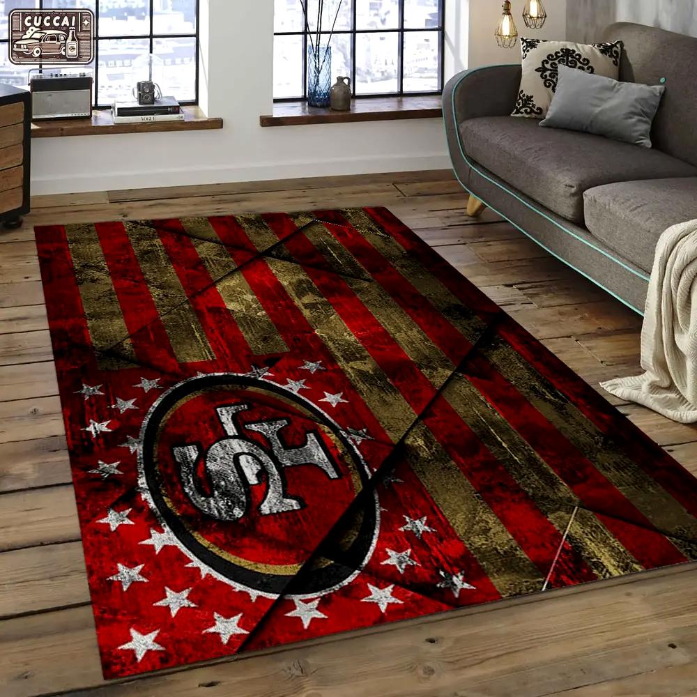 Nfl san francisco 49ers football team logo rectangle area sfs22 Rectangle Rug
