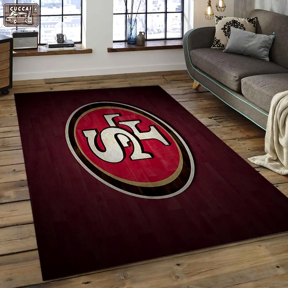Nfl san francisco 49ers football team logo rectangle area sfs24 Rectangle Rug