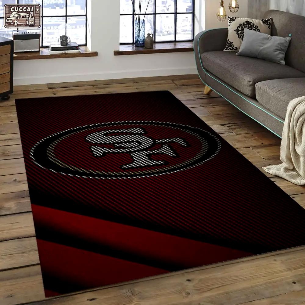 Nfl san francisco 49ers football team logo rectangle area sfs31 Rectangle Rug