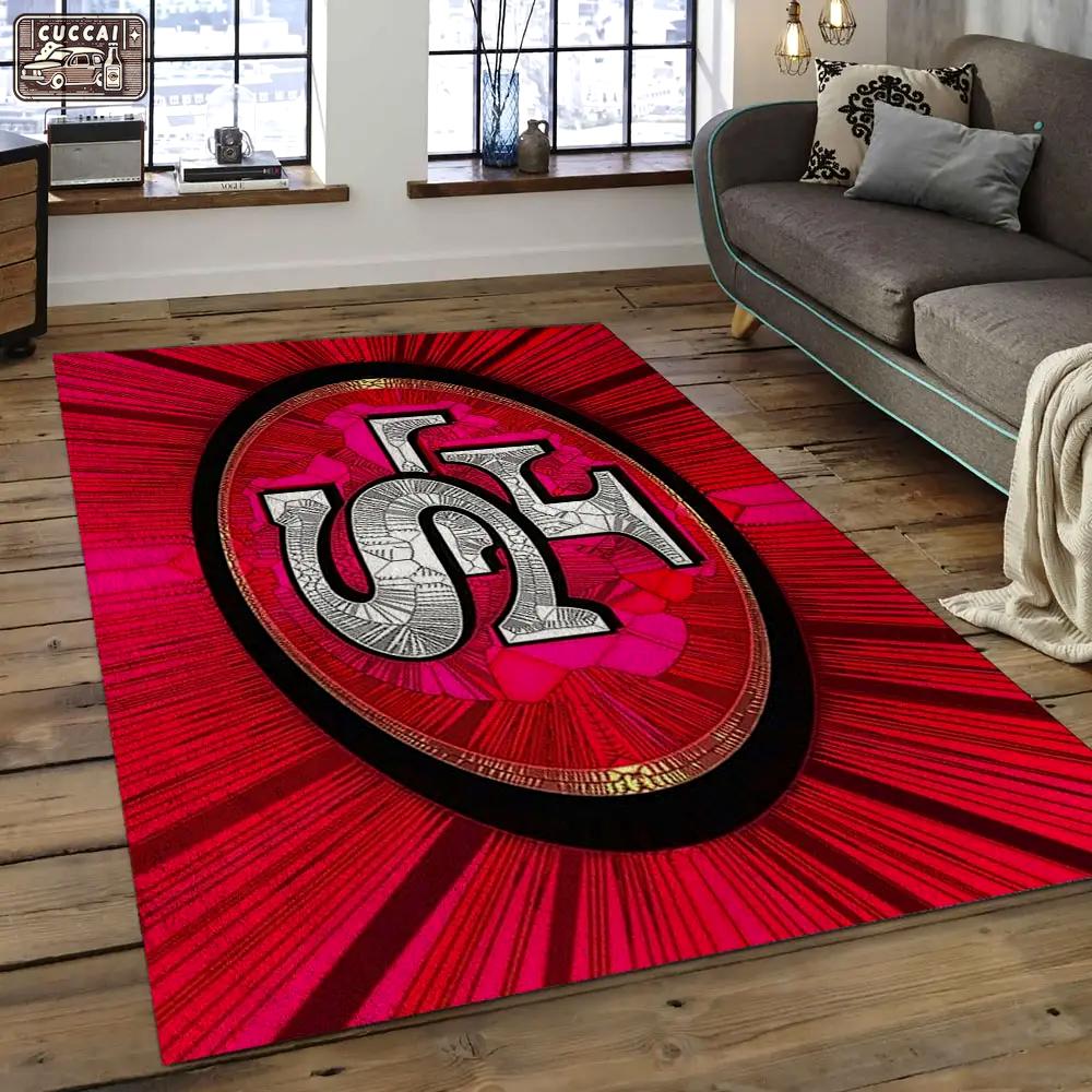 Nfl san francisco 49ers football team logo rectangle area sfs32 Rectangle Rug